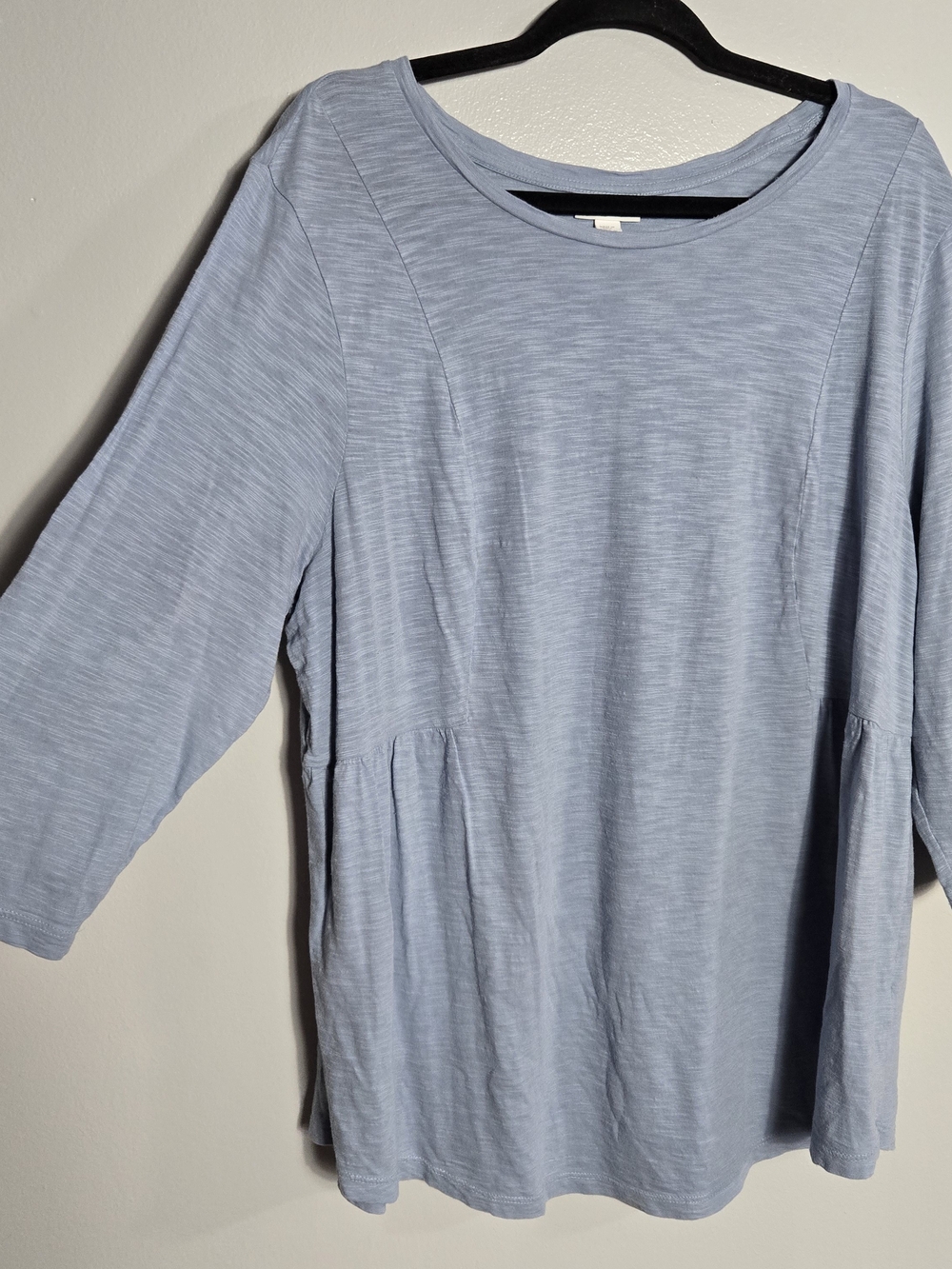 J. Jill Weend Periwinkle Blue Cotton Modal Slub Knit 3/4 Sleeve Top Size 2X - Picture 3 of 6